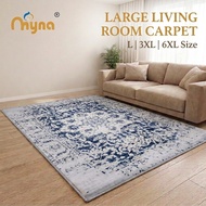 MYNA Karpet Ruang Tamu Velvet Anti-Slip 6mm | Living Room Carpet 120x180 160x230 200x300cm