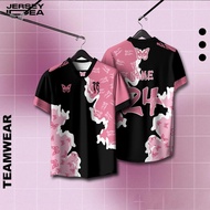 【Free customized number】Retro mesh jersey short sleeved T-shirt men's and women's loose casual versa