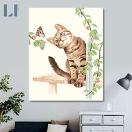 Tranh sơn dầu số hóa LIM Art – Tranh tô màu theo số chú mèo ngơ ngác