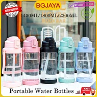Large Capacity Portable Water Bottle Food Grade PP Big Bottle 网红水瓶 1450ml/1800ml/2200ml (BGJAYA)