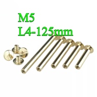 Copper-Plated Book Binding Screw M5 * L:4-125mm Chicago Screw Brass Binding Interscrew + Extension |