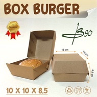 Burger Box Size 10x10x8.5 Kraft Brown Paper Craft Bread Cake Snack Food Burger Box/ Burger Box/ Burg