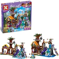 [Ready Stock] 3019 Bela / Lari Girl Series Adventure Camp Tree House bricks Blocks 872 Piece Friends