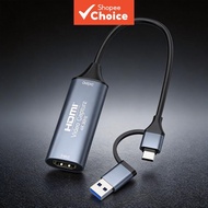 USB 2.0 to HDMI 2-in-1 Video Capture Card 1080P for Game Live Streaming Switch PS5 Pro