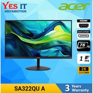 ACER SA322QA FHD / SA322QUA 2K Ultra Slim LCD Monitor (IPS / 1ms / 75Hz / Built In Speaker / 3YEARS)