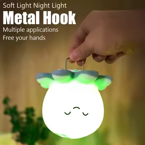 Led Children Night Light Laziness Duckling Rechargeable Lamp USB Silicone Squishy Sleeping Bedroom D