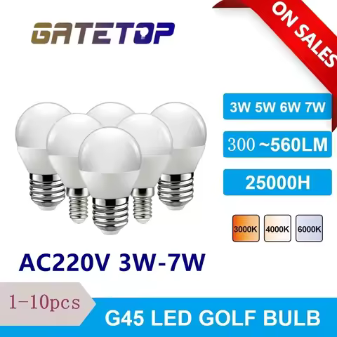 1-10PCS LED mini spherical bulb G45 3W 5W 6W 7W E14 E27 AC220V 3000K 4000K 6000k Lamp Light For Home