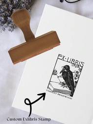 Crow Stamp, EXLIBRIS, Ex Libris Stamp, Exlibris Stamp, Exlibris Stamp For Books, Ex Libris Stamp For