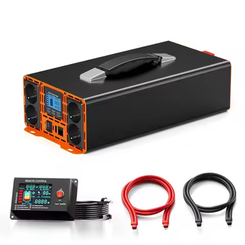 HOULI 12v/24v/48v to 220v Pure Sine Wave 3000W~6000W Voltage Converter with External Remote Control 