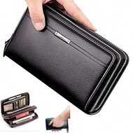 Men Wallet Long Purse Leather Clutch Large Business Handbag Phone Card Holder Case Gift For Men Fath
