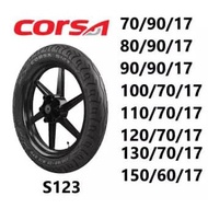 CORSA TAYAR S123 TOURING TUBELESS TYRE 70/90-17 80/90-17 90/90 100/70 110/70 120/70 130/70 150/60-17