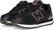 Kids' 574 V1 Lace-Up Sneakers, Black/Gold, 10.5 US Wide Little Kid