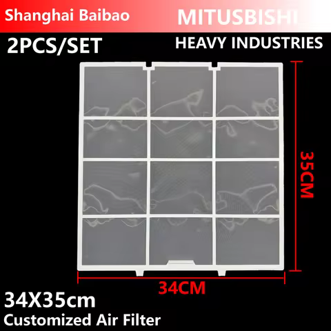 2PCS/SET For Mitsubishi 34X35cm HEAVY INDUSTRIES/Daiya Customized Air Conditioner Filter Spilt Type 