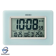 Seiko Clock QHL058L QHL058 Digital Light Blue Thermometer Alarm Desk Table Clock Standing Clock