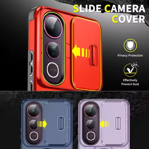 Sliding Camera Protects Phone Case for VIVO V50 Lite V40 Lite vivo v40 Pro VIVOV S19 Pro Metal Brack