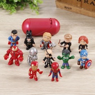 12 Pcs/Set New Q Avengers Mini Figures Hulk Thor Spider Man Action Figure Toys Superhero Model Toys For Children Christmas Gifts