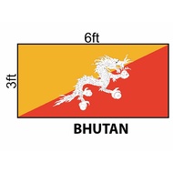 Bhutan Flag 3x6ft, Bendera Bhutan 3x6ft, Polyester