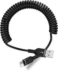 6FT Coiled USB C Cable for Samsung Galaxy S25 Ultra, [Black] USB A to Type C Fast Charging Cord, Ret