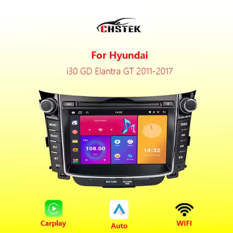 Car Radio Stereo Carplay For Hyundai i30 GD Elantra GT 2011-2017 Android Auto Navigation Bluetooth W