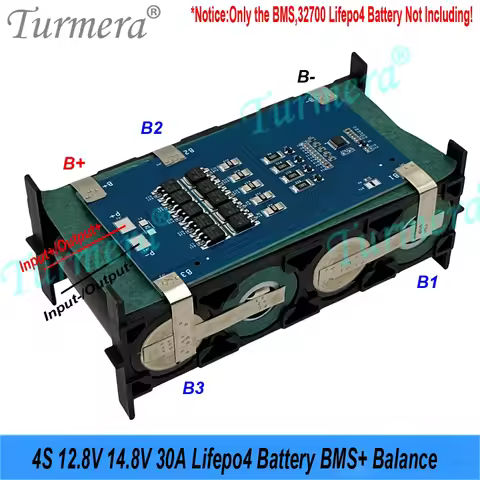 4S 12.8V 14.8V 30A Lifepo4 Battery BMS with Balance for Diy 12V 18650 32700 33140 40135 Solar Panel 