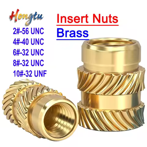 Hot Melt Knurled Copper Insert Nuts - UNC 2#-56/4#-40/6#-32/8#-32 & UNF 10#-32 for Heat Injection Mo