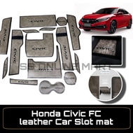 [LEATHER] Honda Civic Fc 2016-2022 Interior Slot Mat Anti Slip Mat 10th Civic Water Coaster Pad Civi