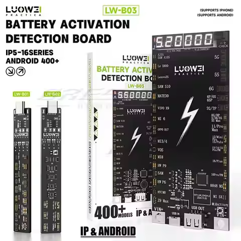 LUOWEI B03 Battery Activation Fast Charging Board for IPhone 5-16PM Android Repair Battery Test One-