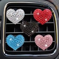 BLISS Auto Perfume Clip Cute Air Conditioning Auto Ornament Girls Gifts Bling Heart Rhinestone Car A