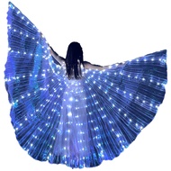 LED Isis Wings Belly Dance Wings Light Up สีขาว LED ปีกผีเสื้อ Glow Angel Dance ผู้ใหญ่เด็กเสื้อผ้า