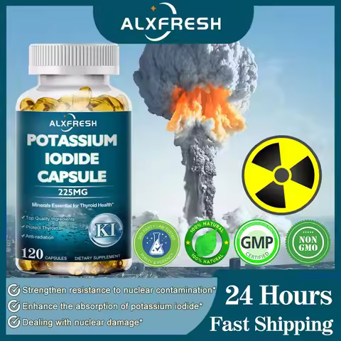 Potassium Iodide Capsules 225 mg - Pure Potassium Iodide Tablets for Radiation Exposure for Kids & A