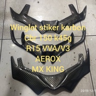 Carbon winglet R15 VVA,,MX KING,,,AEROX,,,CBR 150facelift K45G winglet ninja 250g winglet