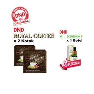 DND Royal Coffee + Sacha Inchi, Lingzhi & Ginseng (2 Kotak) + FREE DND B- Sweet (1 Botol x 10ml)