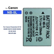For Canon Powershot S110 SX200 SX210 SX220 SX230 IS HS IXUS 850 870 800 NB-5L battery 1250mAh