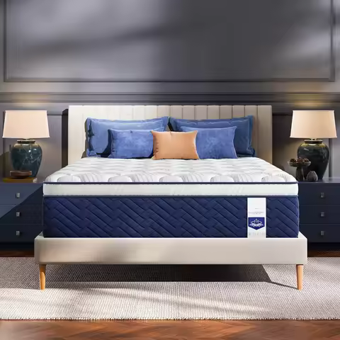 Firm Queen Mattress 14 Inch - Hotel Collection Hybrid Mattress with 7-Zone Support for Spinal Alignm