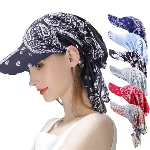 Paisley Print Hijab Caps Adjustable Square Shape Amoeba Turban Headscarf Hat Elastic Breathable Base