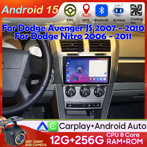 Android 15 Carplay For Dodge Avenger JS 2007 - 2010 For Dodge Nitro 2006 - 2011 Android Auto Video G