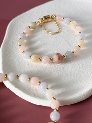 愛情 療癒 工作順利 橙月光石 摩根石 水晶手鍊