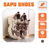 Women's Sports SHOES, Women's Sneakers with 7Cm High Wedge Sole, High Quality QC Leather Fullbox - S