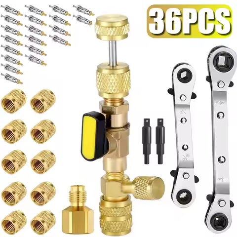 R410A R22 Valve Core Remover Installer Tool with Dual Size SAE 1/4 & 5/16 Port, for R410 R32 R22 R12