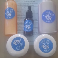 Paket Cream Wajah CR Biru (krim siang+krim malam+sabun+toner+serum) mengatasi masalah kulit yang ser