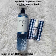 1pc 10mL BBW Fragrance Mist GINGHAM | Sampler size 10ml Gingham Perfume for Women Office perfume Hea