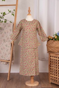 Muslimah Kurung Peplum Sedondon Baju Raya Budak Perempuan Navy Nude Sage Green