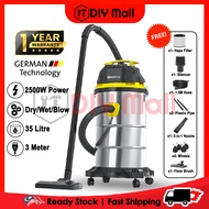 (1 YEAR WARRANTY) DIYMALL 2500W 35 Litre Wet & Dry Vacuum Cleaner Blower Blow Vacum Vaccum Mesin Vak