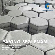 Paving Block Segi Enam (Hexagon) K300 Press Hidrolik Natural Tebal 6cm (Harga per Meter)