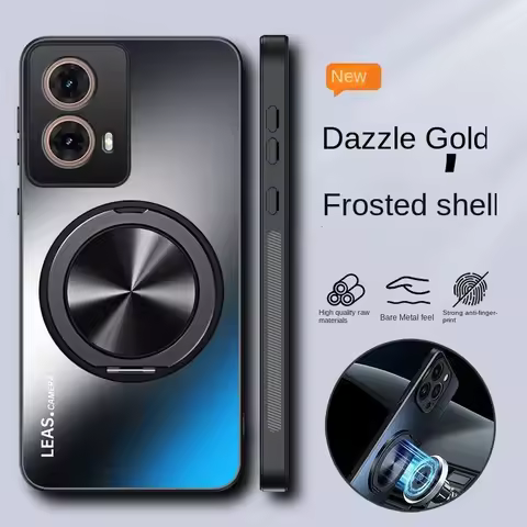 For Motorola Moto G84 G54 G34 G24 G14 Case Hard Matte With Ring Stand Magnetic Protective Back Cover