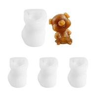 4 件裝小豬冰模具 - 可愛冰塊模具、3D 小豬矽膠冰模具、適用於冷凍飲料的靈活制冰機模具，非常適合雞尾酒、威士卡