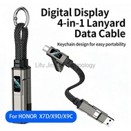 KY98 4-in-1 Lanyard Digital Display  USB C fast charing cable With Digital Display Powerful Rapid Ch