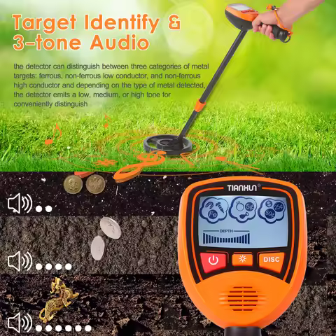 kids Christmas Gifts Metal Detector MD-1012 Treasure Hunter Suitable for Beach,Lawn,Forest LCD and D