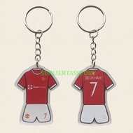 Acrylic Keychain Football Club Jersey Model With BECKHAM Player Name
