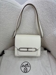 Hermes mini roulis nata  Stamp U 愛馬仕 奶油白銀扣 U刻